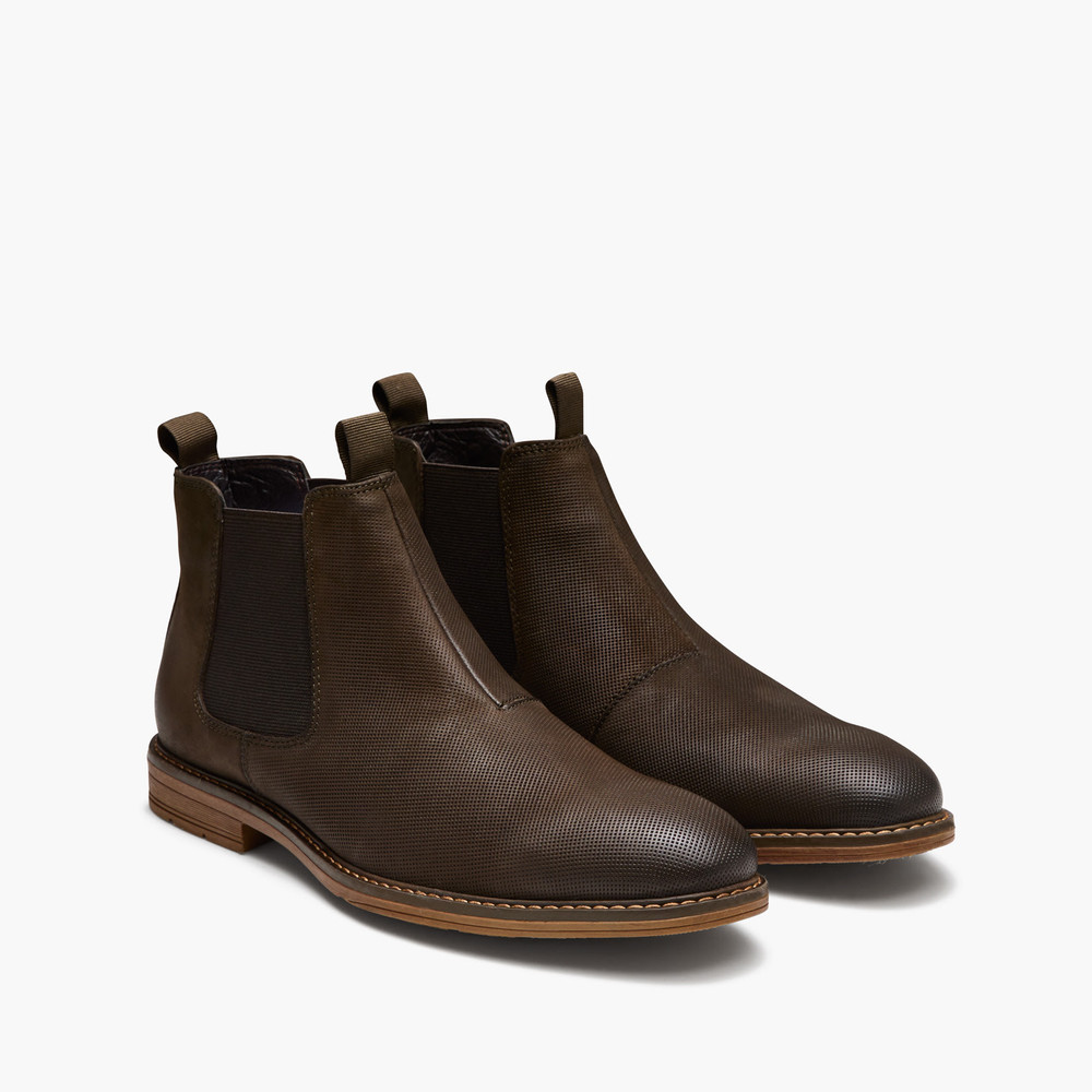 Miller Nubuck Brown Chelsea Boots