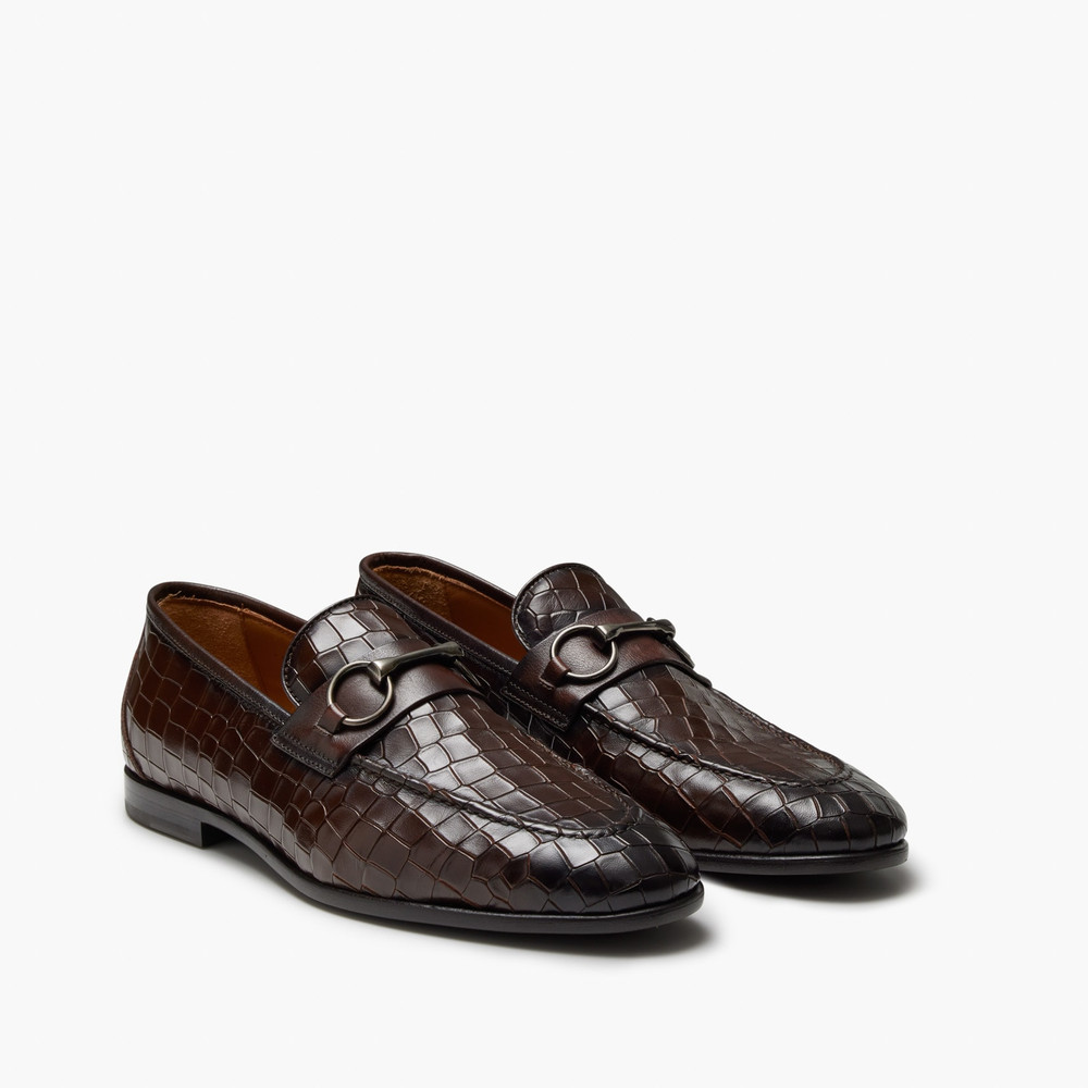 Candela Croc Brown Loafers