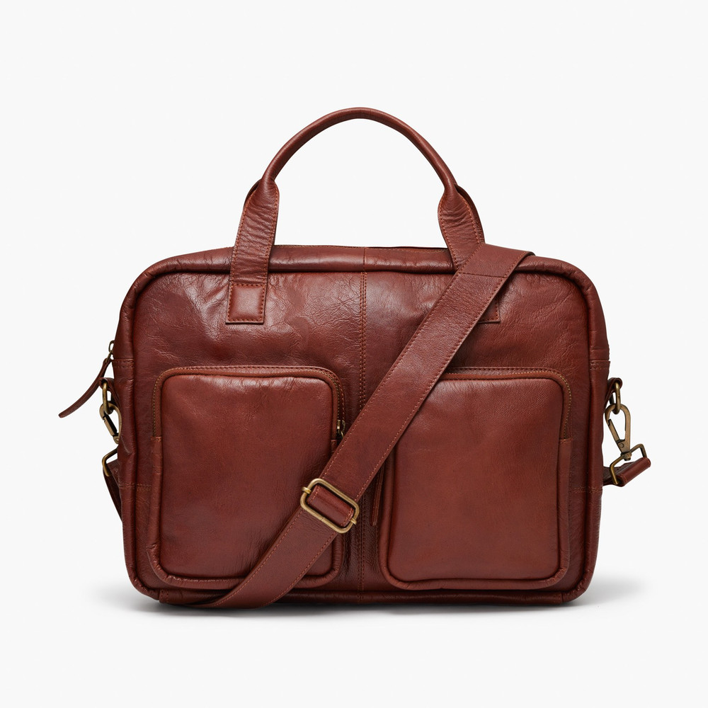 Hugo Cognac Briefcase