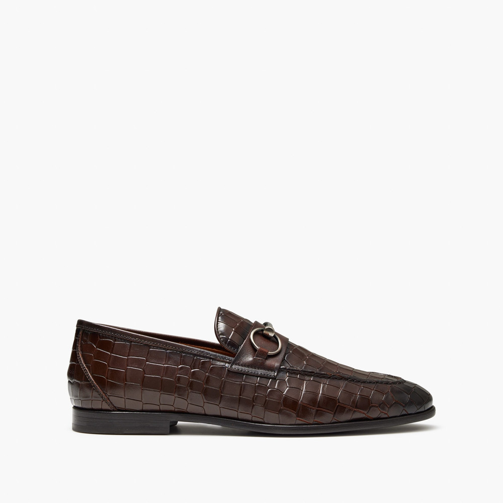 Candela Croc Brown Loafers