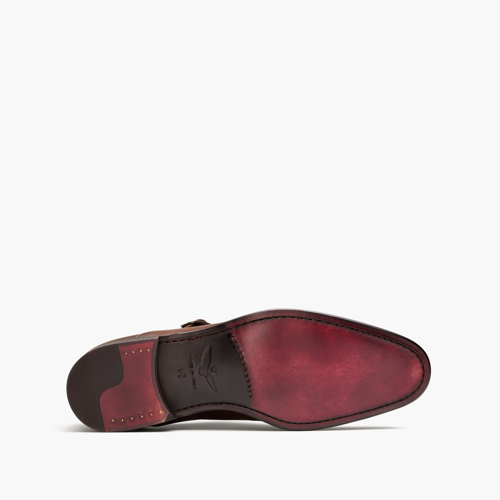 Banks Cognac Monk Strap Shoes