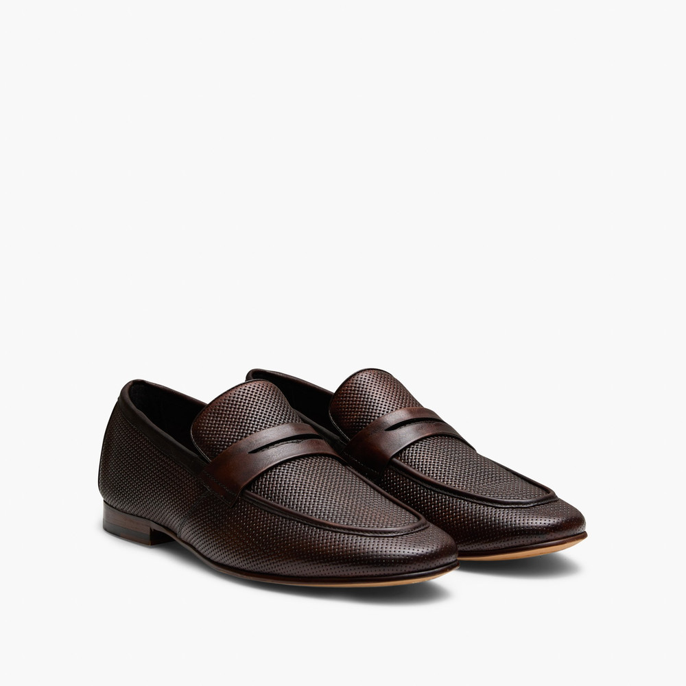 Cavarra Tan Penny Loafers
