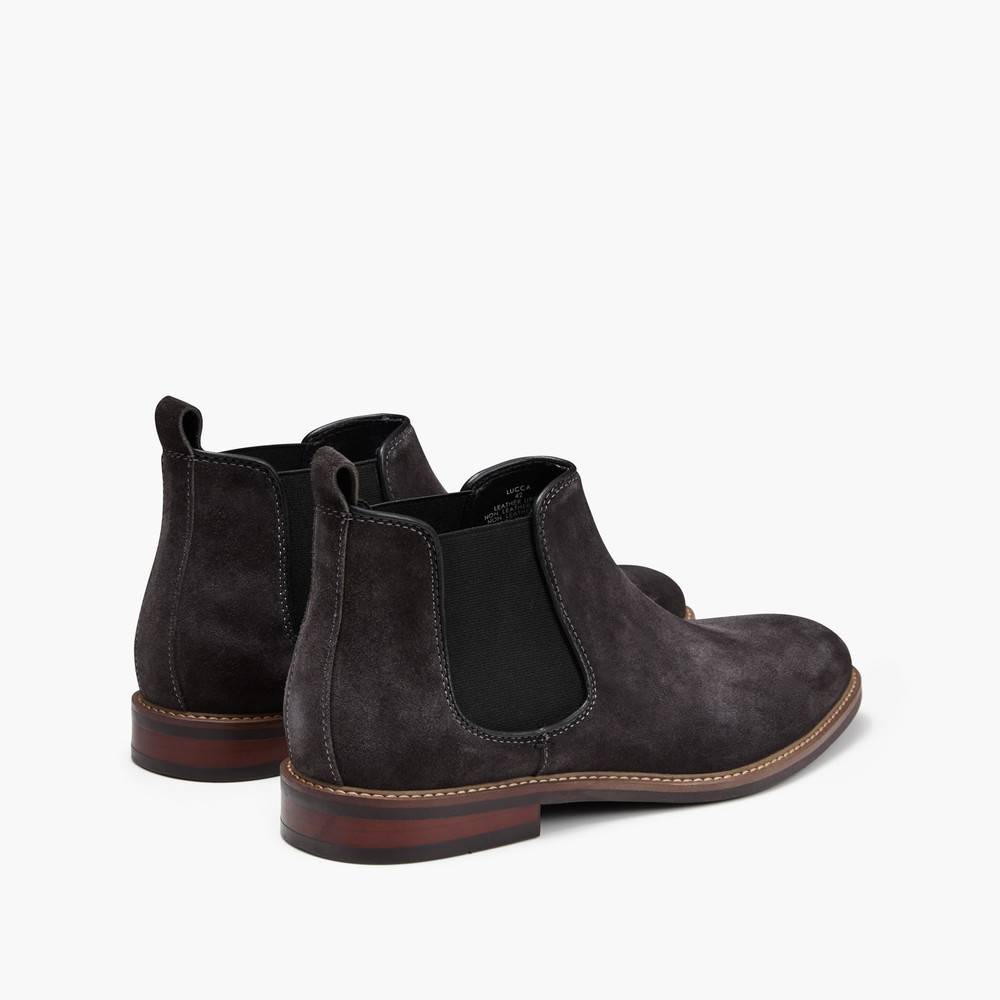 Lucca Suede Charcoal Chelsea Boots