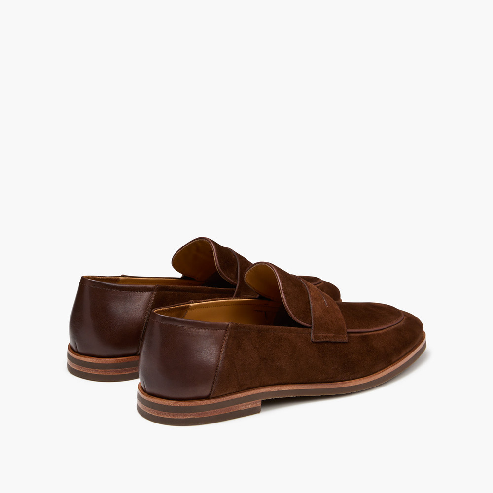 Giacomo Brown Suede Loafers