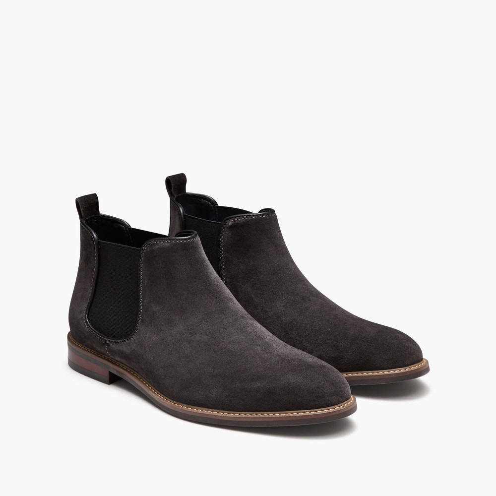 Lucca Suede Charcoal Chelsea Boots