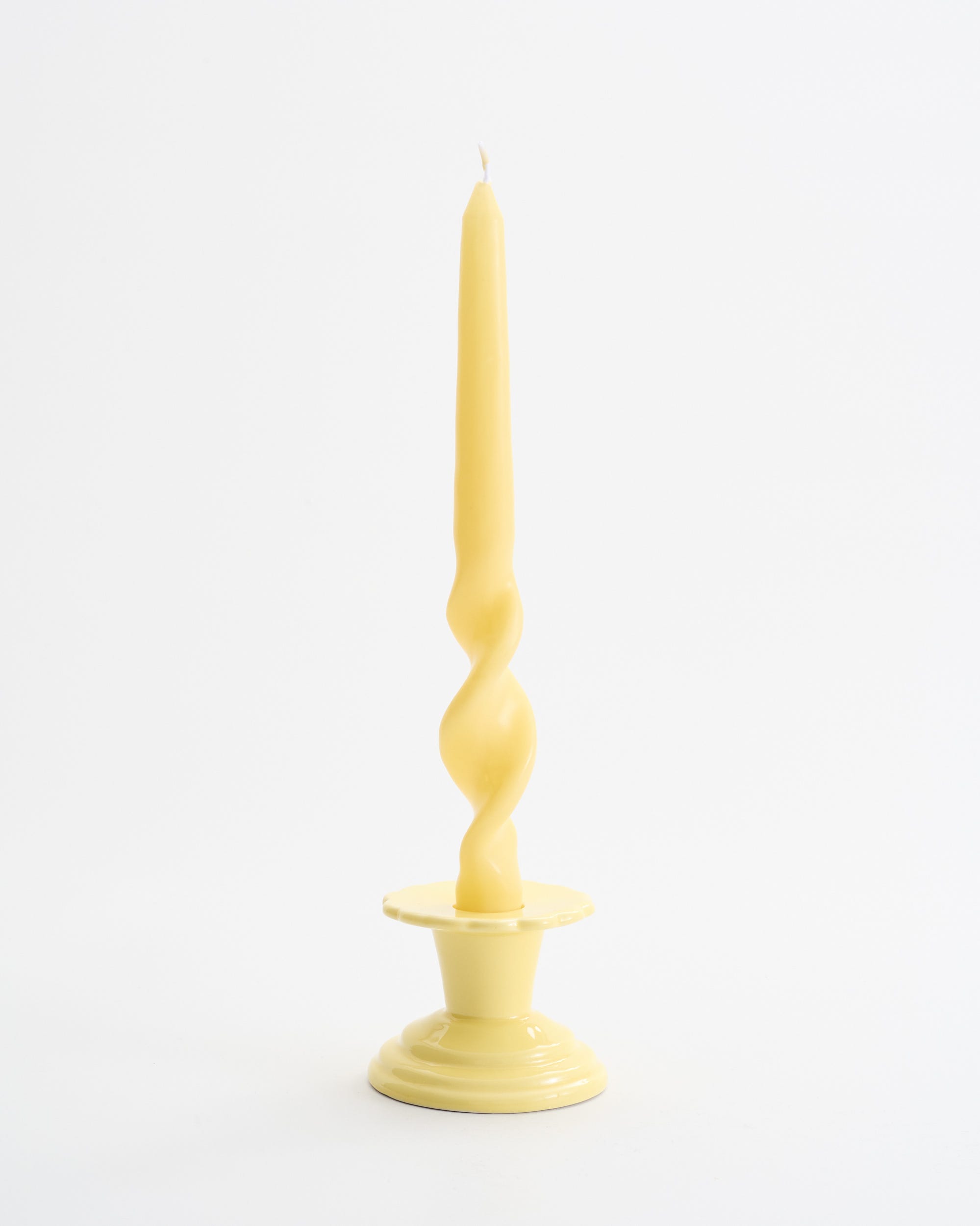 Twisted Unscented Taper Candles Yellow 2PK