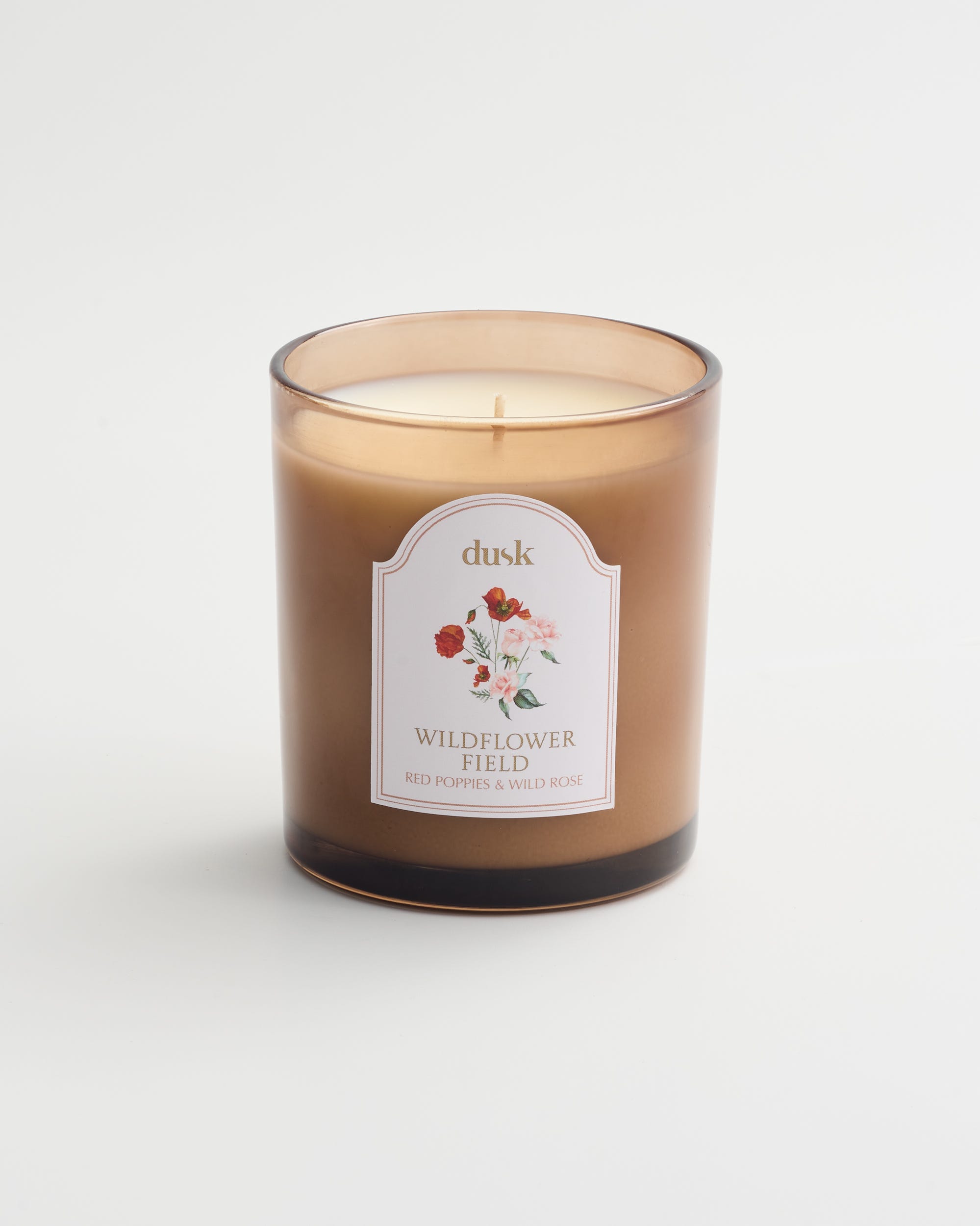 Wildflower Field Amber Glass Candle 300g