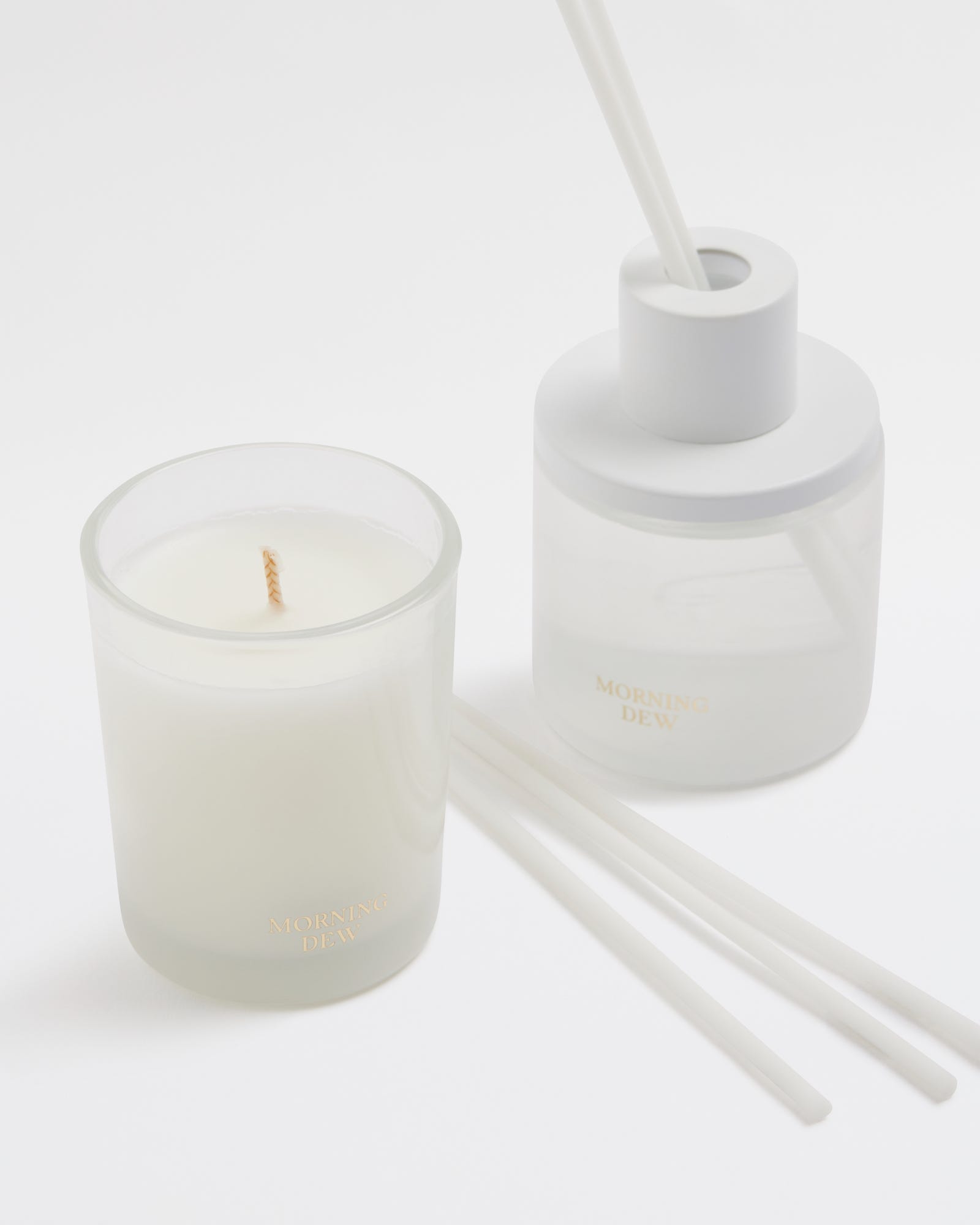Morning Dew Candle & Reed Diffuser Gift Set White