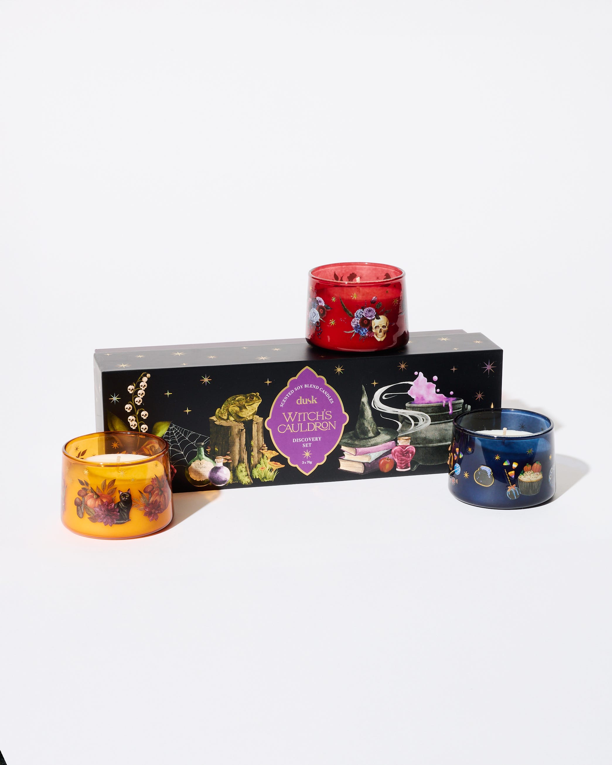 Witch's Cauldron 3 x Soy Blend Scented Candle 70g