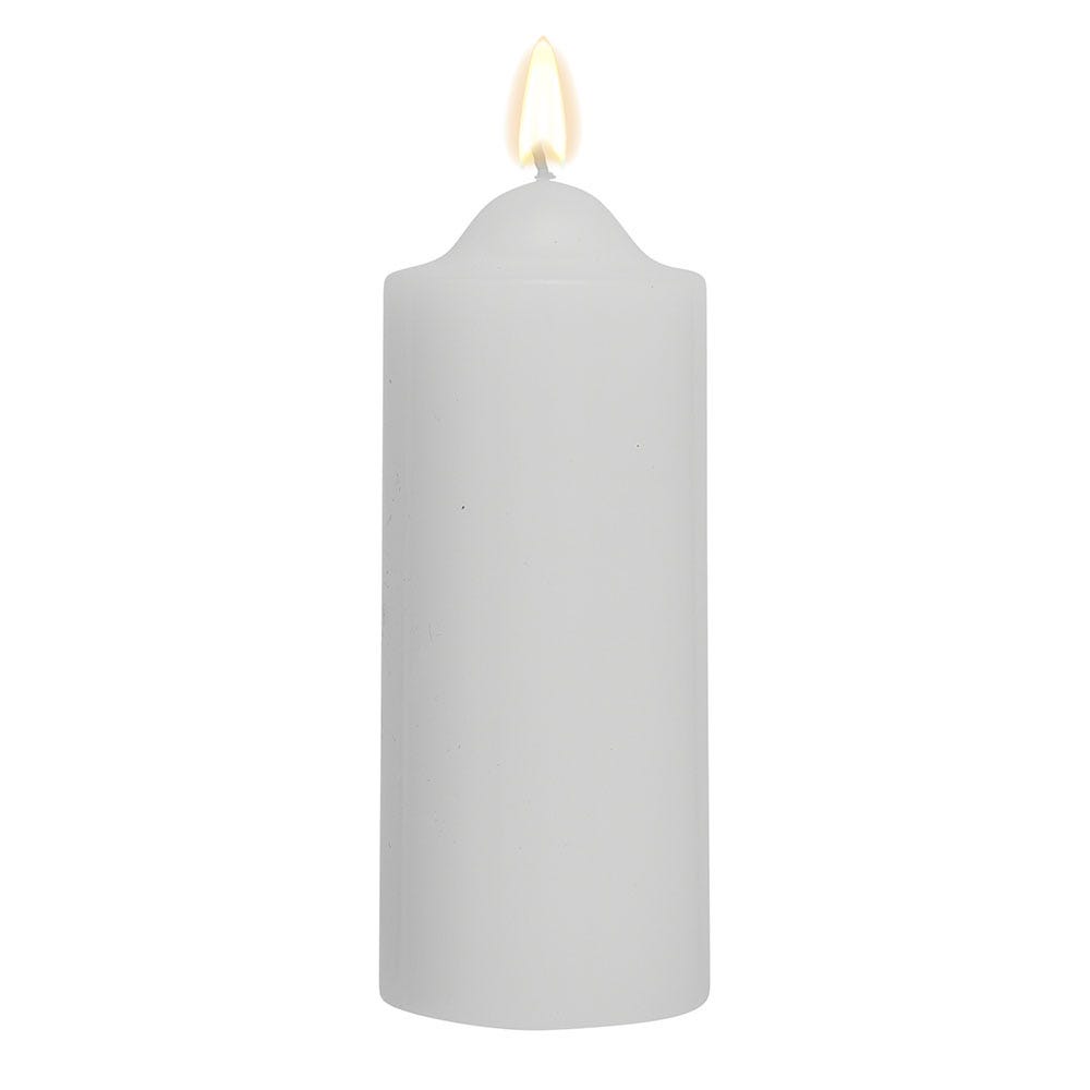 White Unscented Pillar Dome Candle (80x50mm)