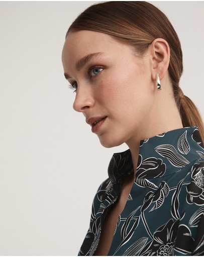 Witchery Drape Half Placket Shirt