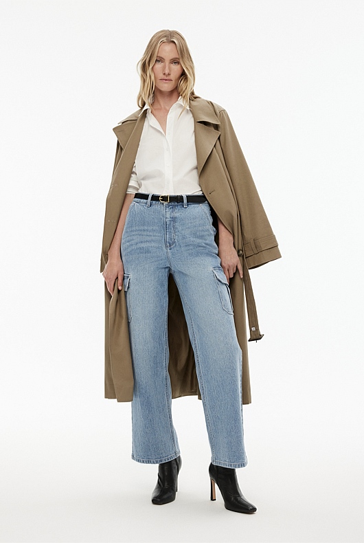 Cotton Cropped Shirt - Pure White