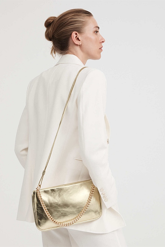Metallic Leather Sling - Gold