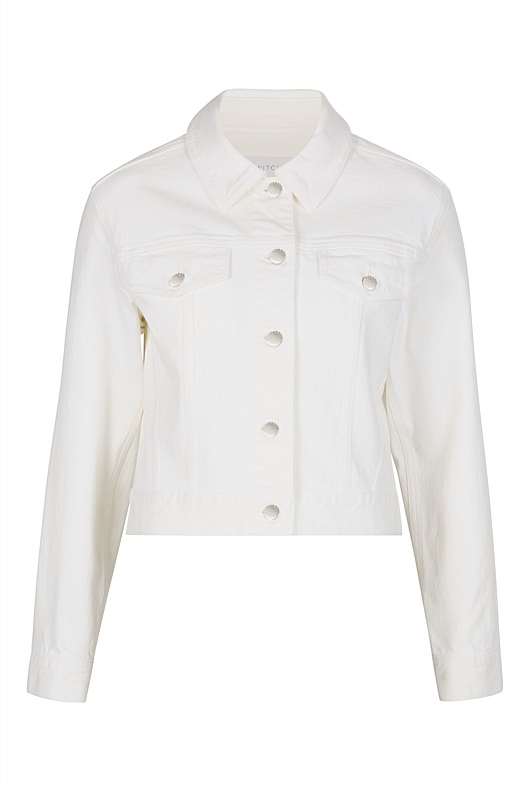 Denim Crop Jacket - Parchment
