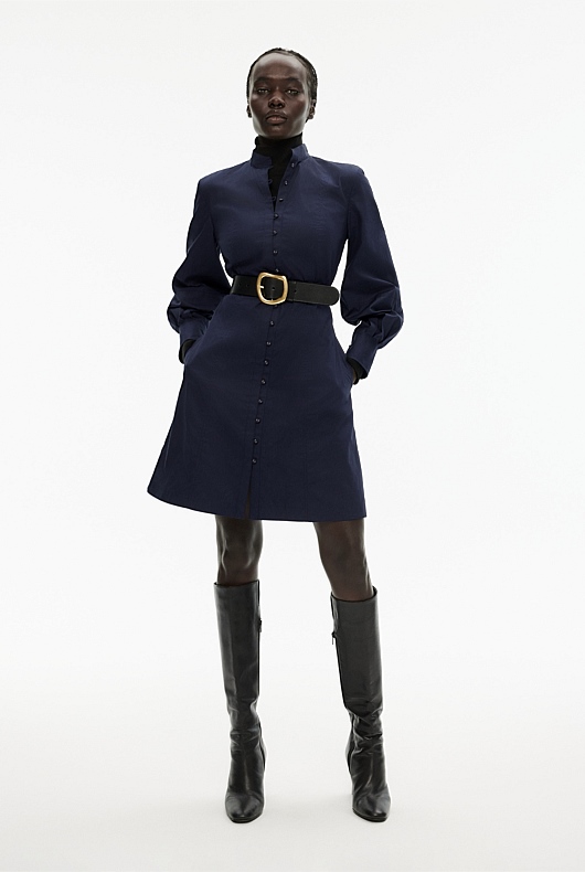 Seam Detail Mini Dress - Blue Night