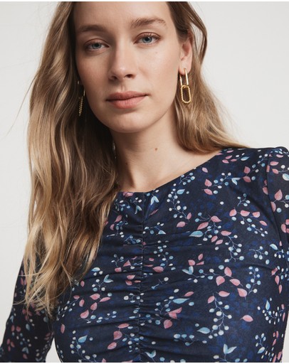 Witchery Mesh Twiggy Print Top