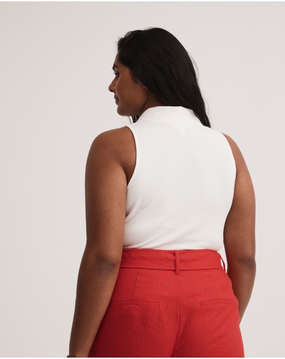 Witchery Cotton Rib Henley Tank