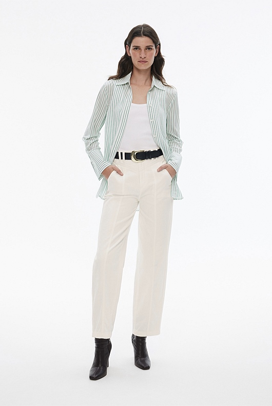 Silk Stripe Shirt - Willow