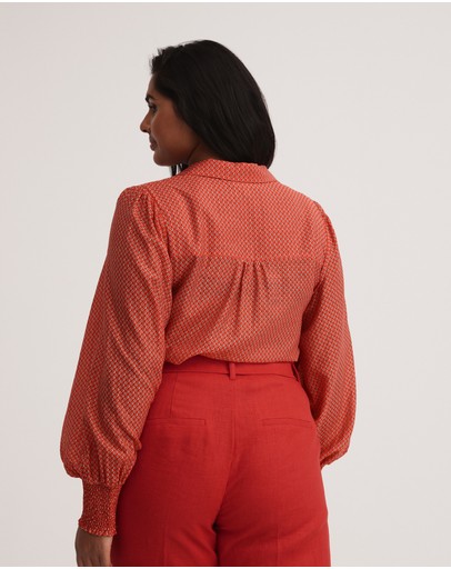 Witchery Texture Oak Leaf Print Blouse