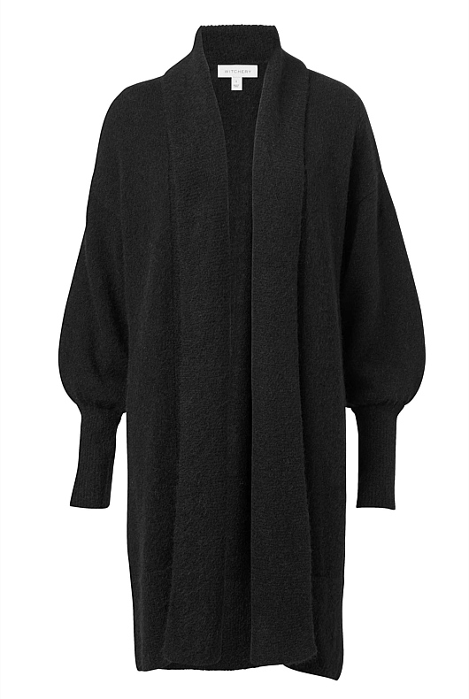 Mohair Knit Cardigan - Black
