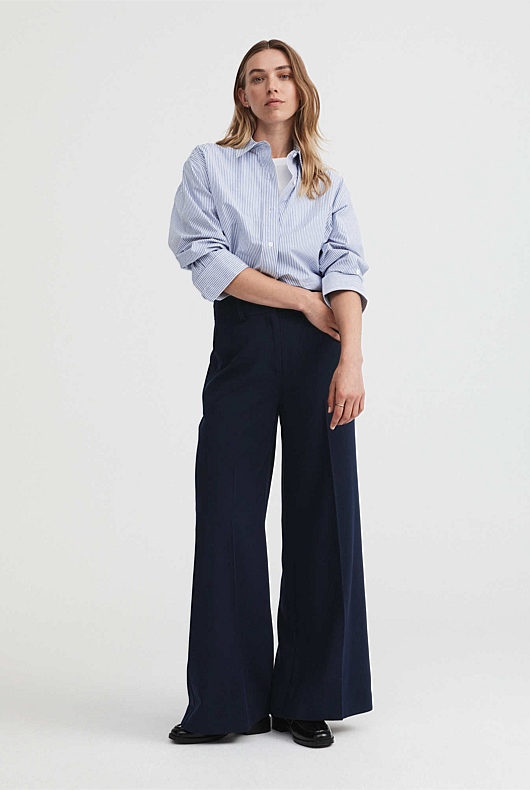Classic Wide Leg Pant - Blue Night