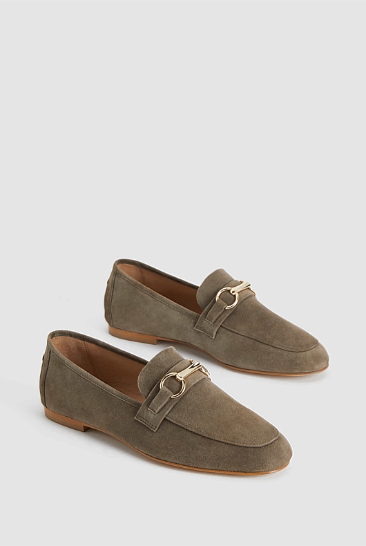Snaffle Suede Loafer - Sage