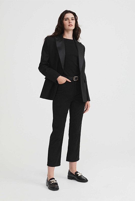 7/8 Cord Straight Jean - Black