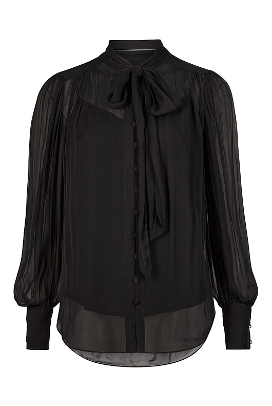 Yoryu Pussybow Blouse - Black