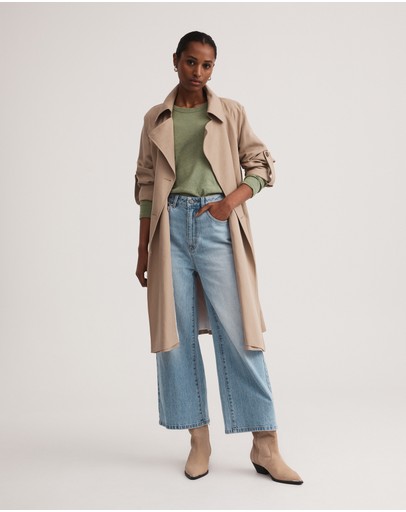 Witchery Linen Blend Long Sleeve Top