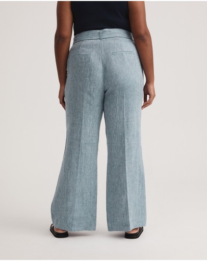 Witchery Yarn Dye Linen Belted Trouser