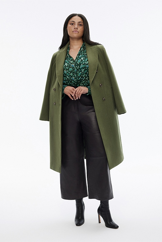 Tile Floral Twist Blouse - Viridian Green