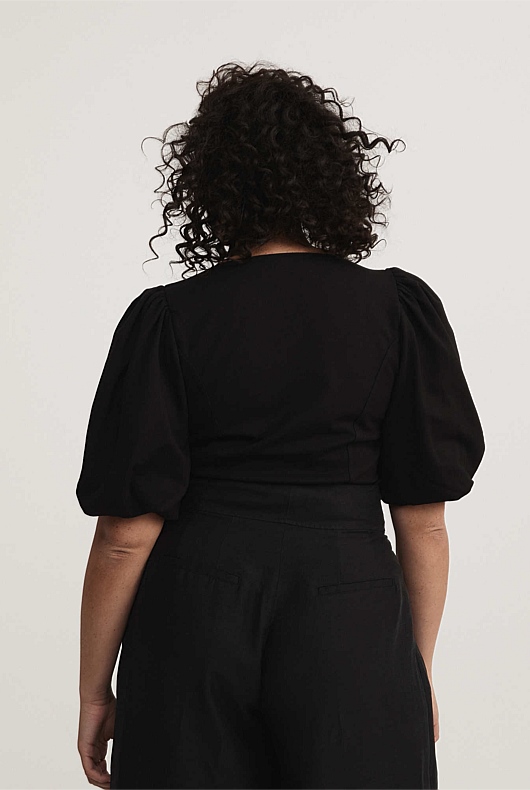 Ponte Seam Detail Top - Black