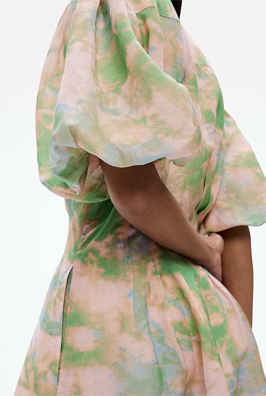 Soft Focus Print Dress - Aura Print