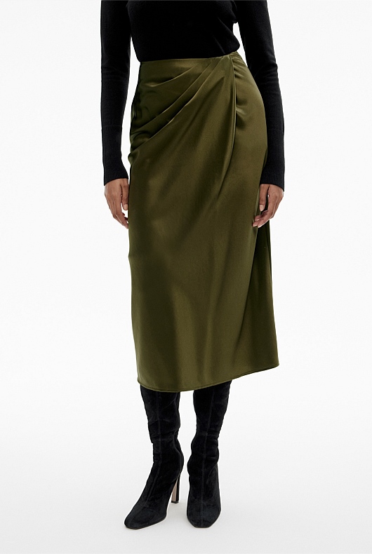 Acetate Drape Skirt - Jungle