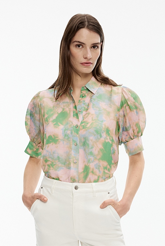 Soft Focus Print Blouse - Aura Print