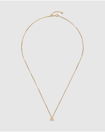 Witchery Sterling Silver Initial Necklace Gold