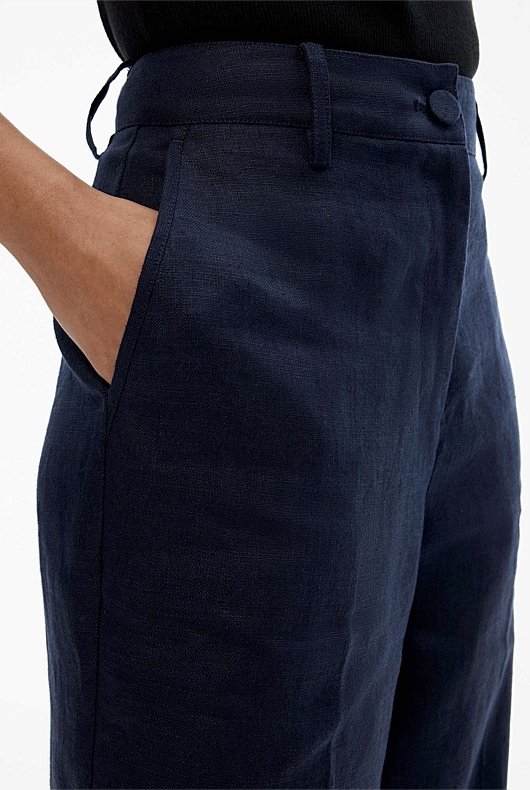 Linen Trouser - Blue Night