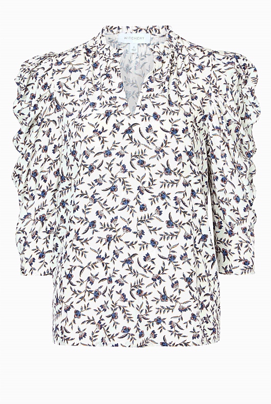 Painterly Print Blouse - Beech