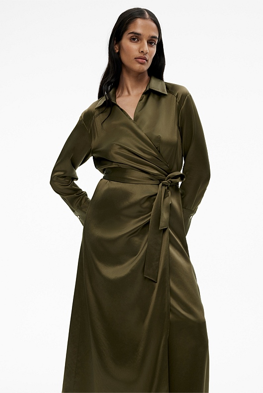 Acetate Wrap Dress - Jungle
