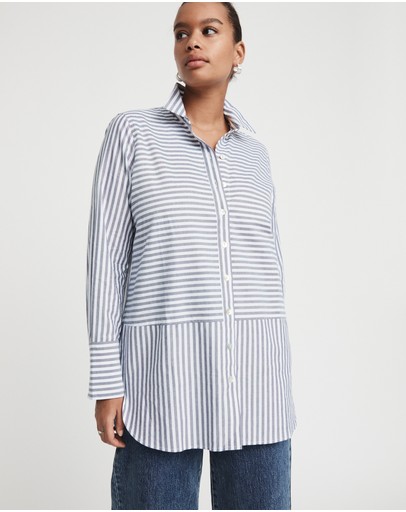 Witchery Cotton Oxford Striped Shirt