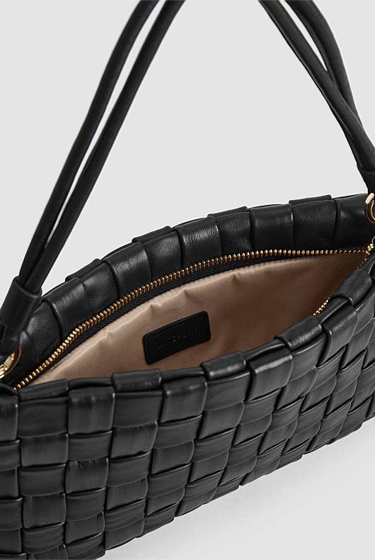 Woven Leather Sling - Black