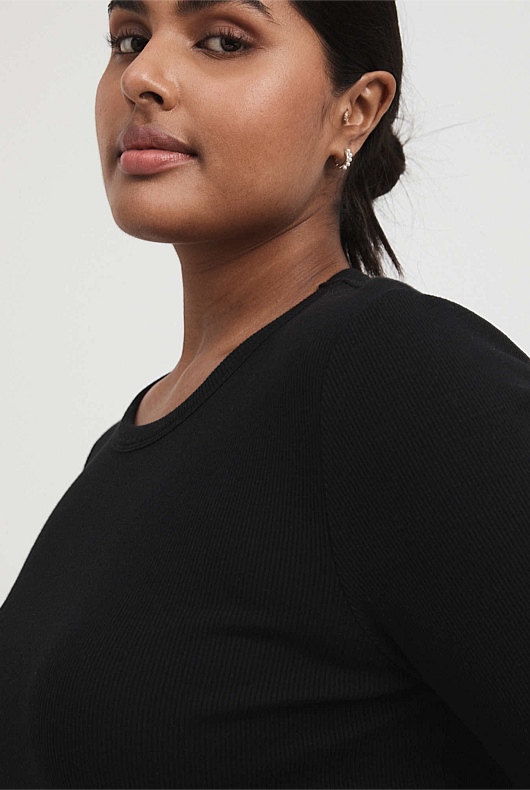 Crew Rib Tee - Black