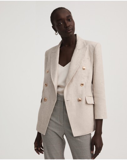 Witchery Yarn Dye Linen Blazer