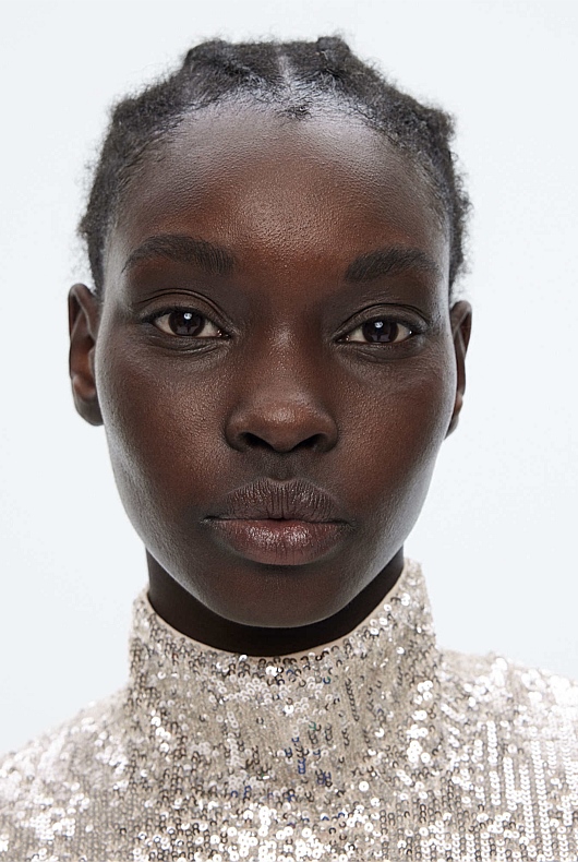 Sequin Mock Neck Dress - Silver