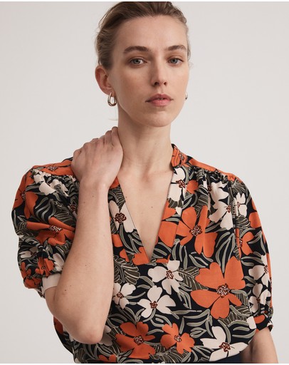 Witchery Tribal Floral Yoke Blouse