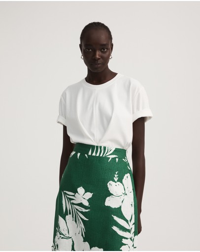 Witchery Cotton Tuck Detail Tee