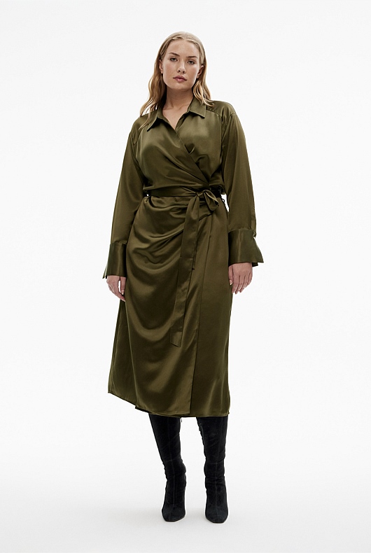 Acetate Wrap Dress - Jungle