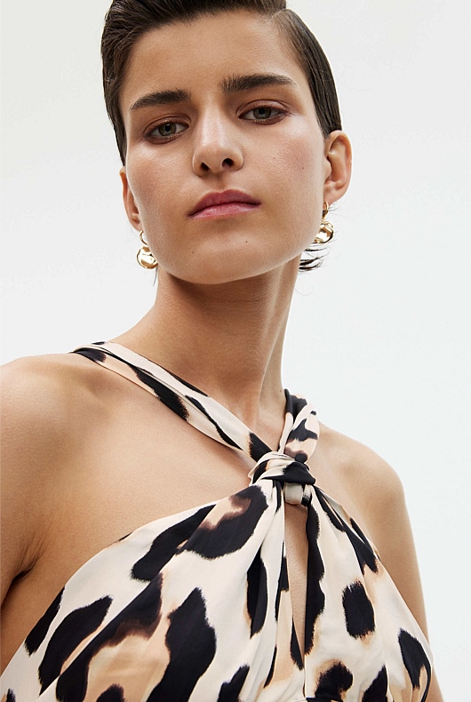 Minnelli Scarf Top - Tan