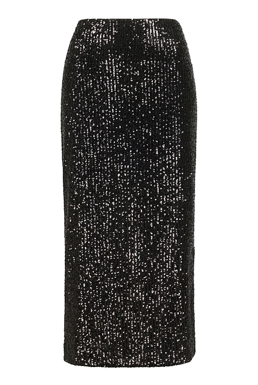 Sequin Slip Skirt - Black