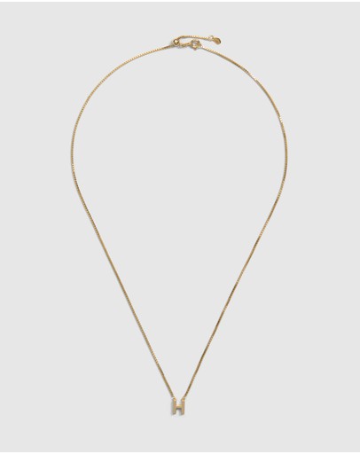 Witchery Sterling Silver Initial Necklace Gold